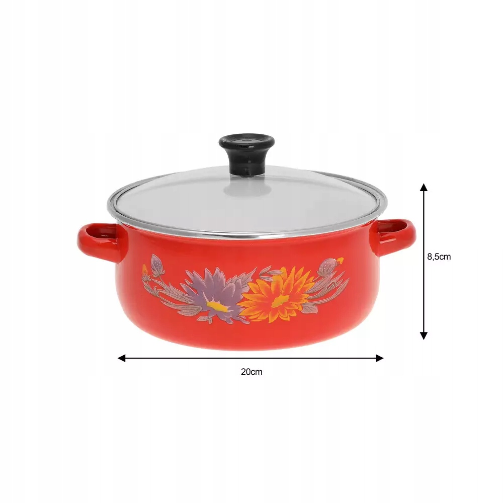 ZESTAW GARNKÓW EMALIOWANYCH 10 ELEMENTÓW CZERWONY Linia Emalia