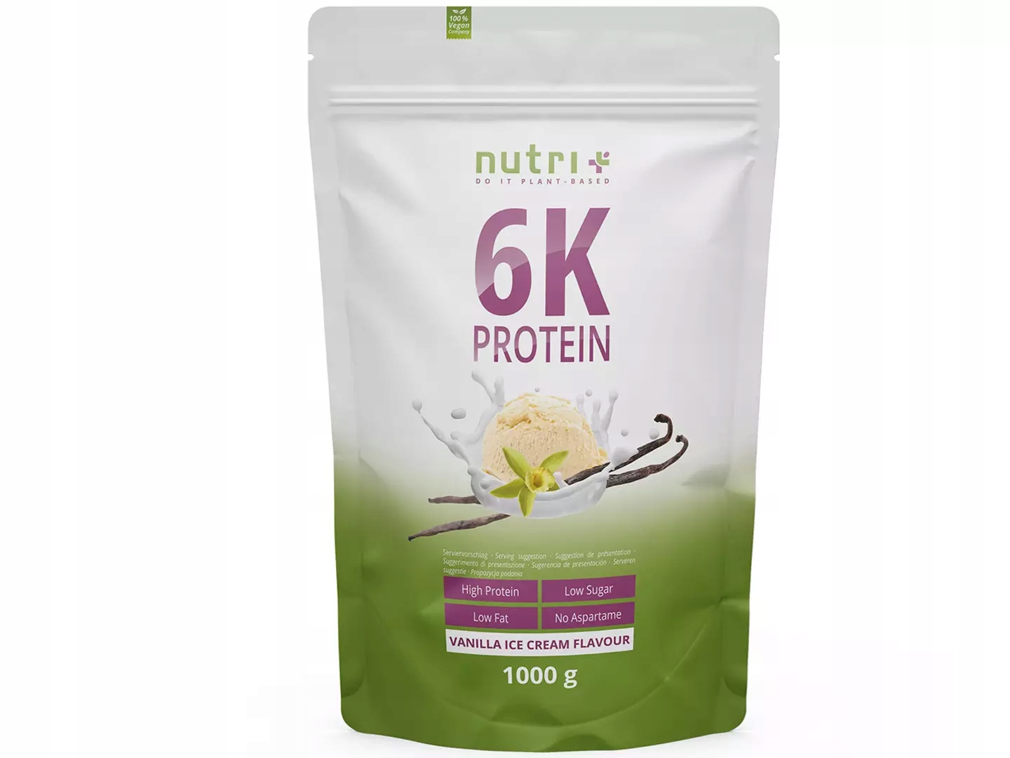 Protein rostlinná Nutri-Plus prášek 1000 g příchuť vanilková zmrzlina