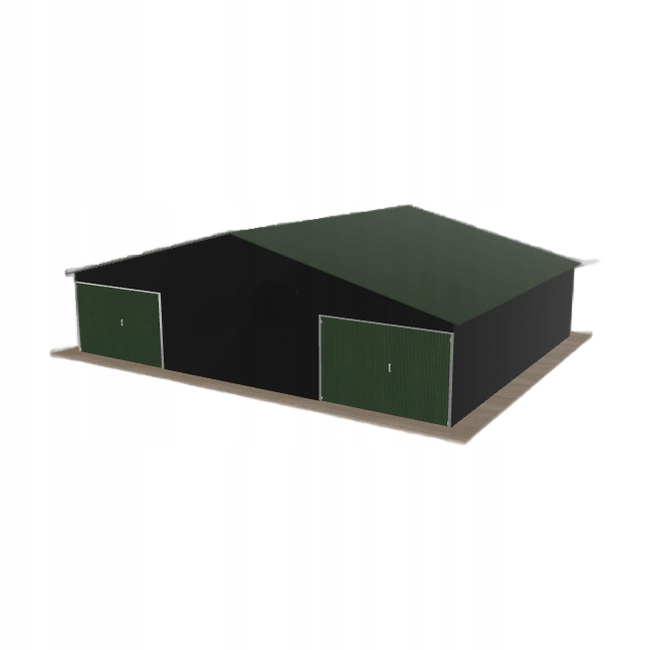Plechová garáž 10.5 x 8.5 m dvoupolohová, dvoupolohová, černá