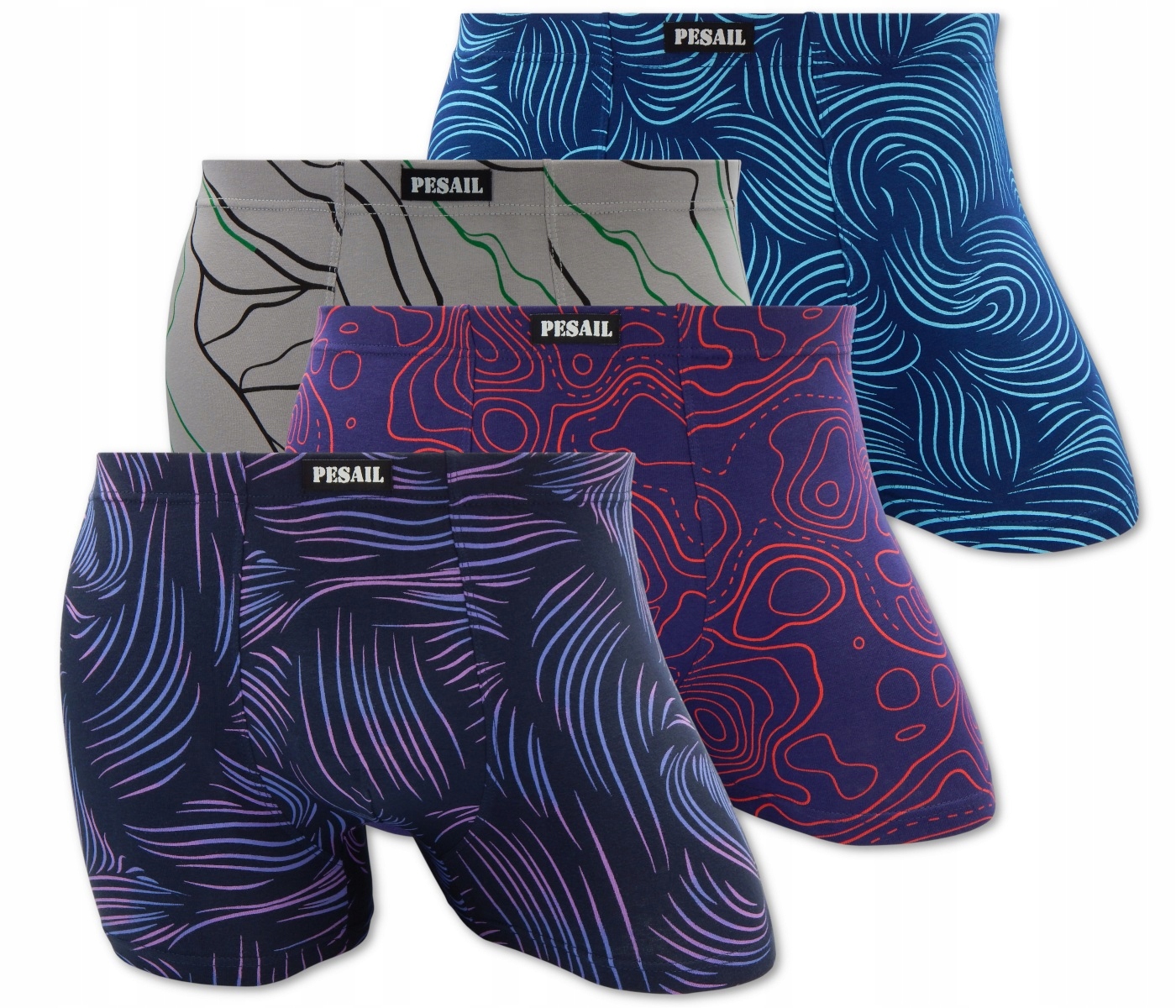 

4 X Kolorowe Bokserki Męskie Bawełniane Premium