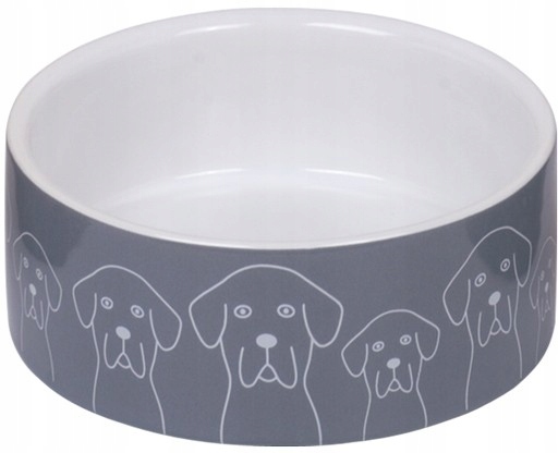 

Miska ceramiczna dla psa -szara w sylwetki piesków