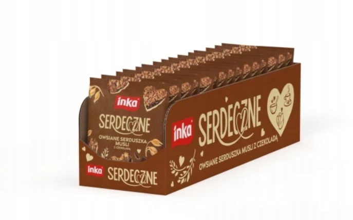 Levně 15 x 50 g Inka Ovesné srdíčka musli s čokoládou Karton