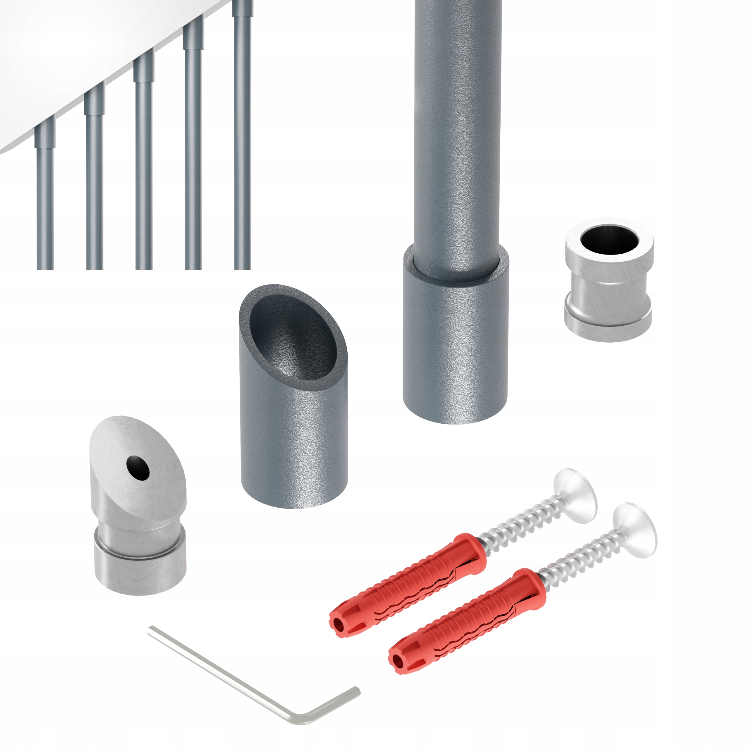 Zábradlí na schody šikmé 32 st tralka fi 20 mm antracit 400 cm Noa 32