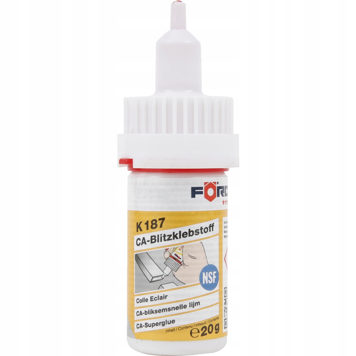 Klej do plastiku gumy metal sekundowy błyskawiczny szybki K187 20g Forch
