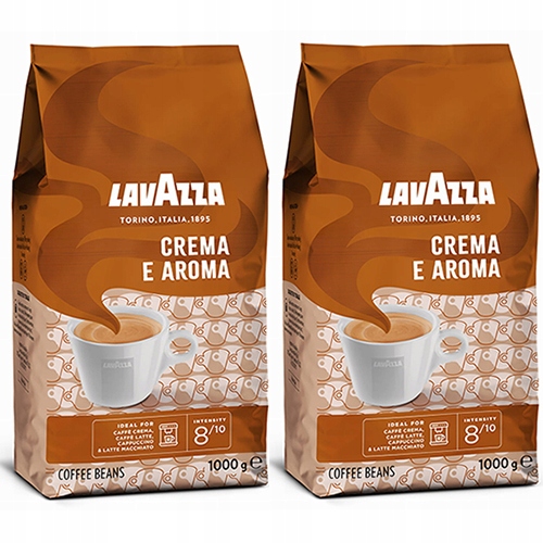 2 Kawy Ziarniste Lavazza Crema E Aroma Intensywność Arabica Robusta 2KG