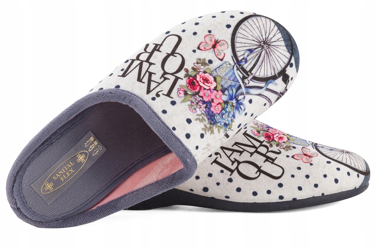 Sanital Flex Z27667 Textilní Domácí Dámské Pantofle Papuče Sandále 39