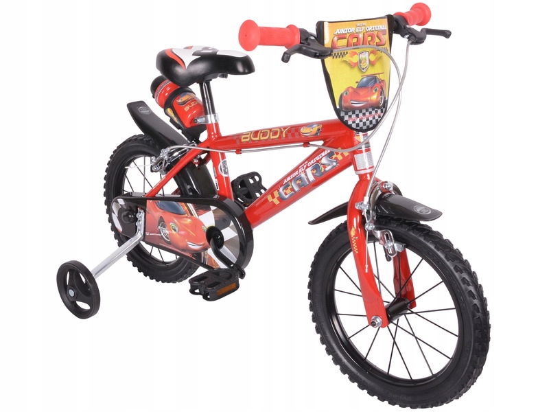 Rower dziecięcy Disney Auta 14 cali dla chłopca Czerwony