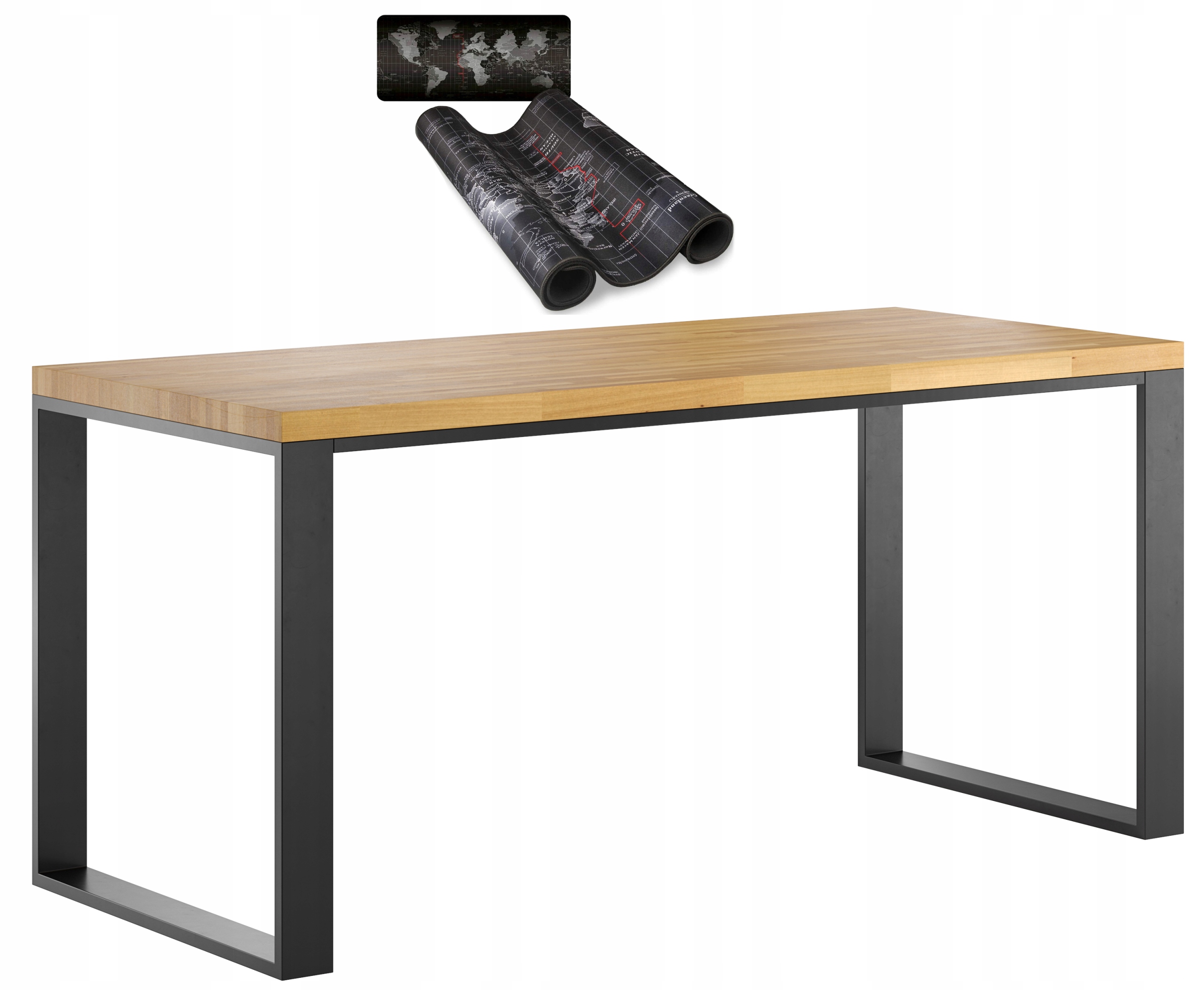 Biurko dębowe loft młodzieżowe czarne 140x70 cm