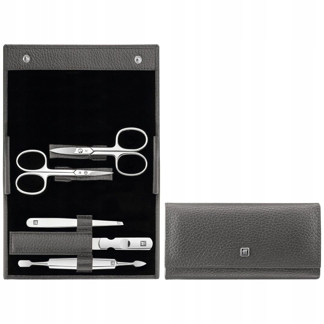 Zwilling Classic Inox Sada na manikúru antracitové kožené pouzdro 5 ks