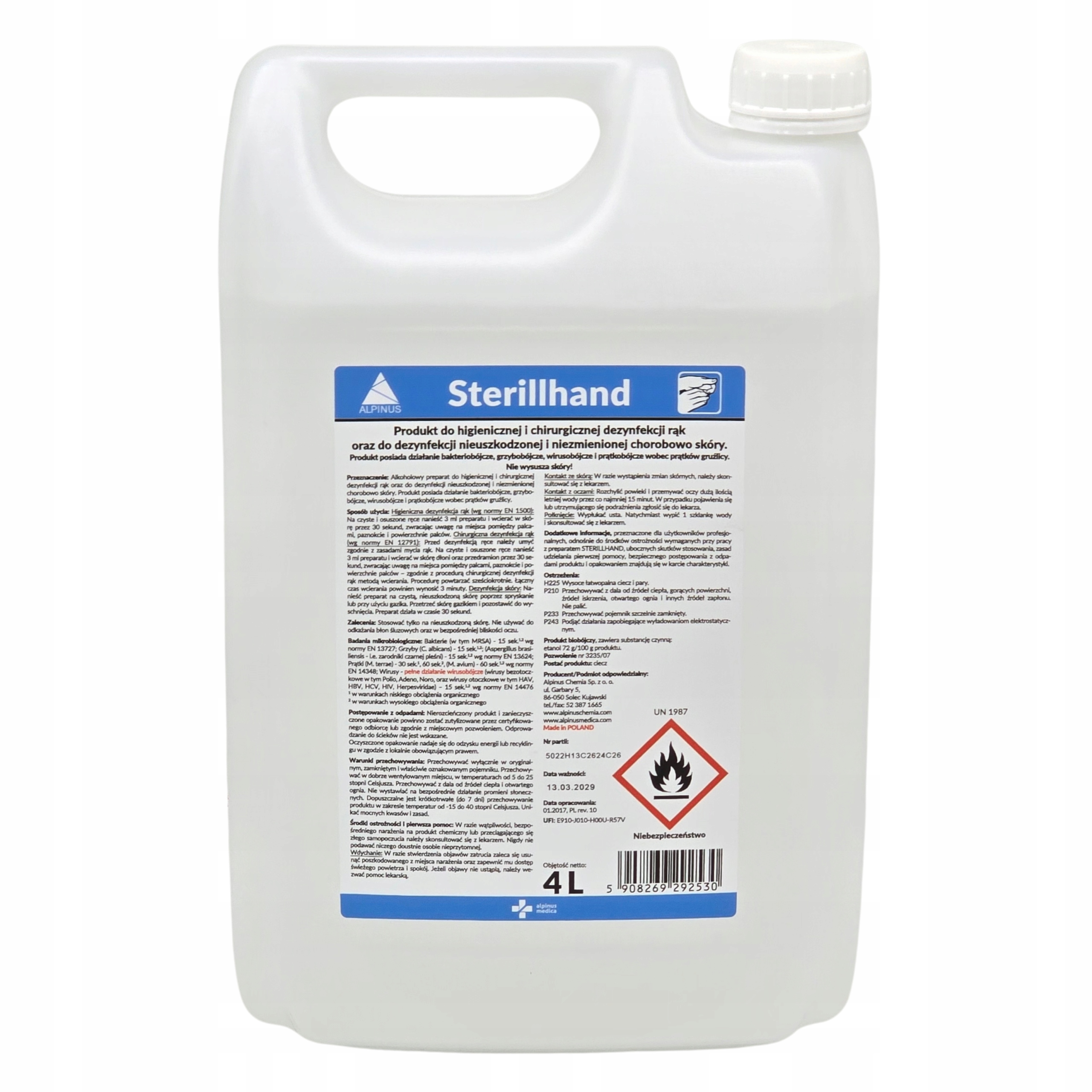Płyn do dezynfekcji rąk Sterillhand 4l Alpinus
