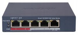 Poe Switch Hikvision DS-3E1105P-EI/M-V2 4-PORT 45W Stolní Poe