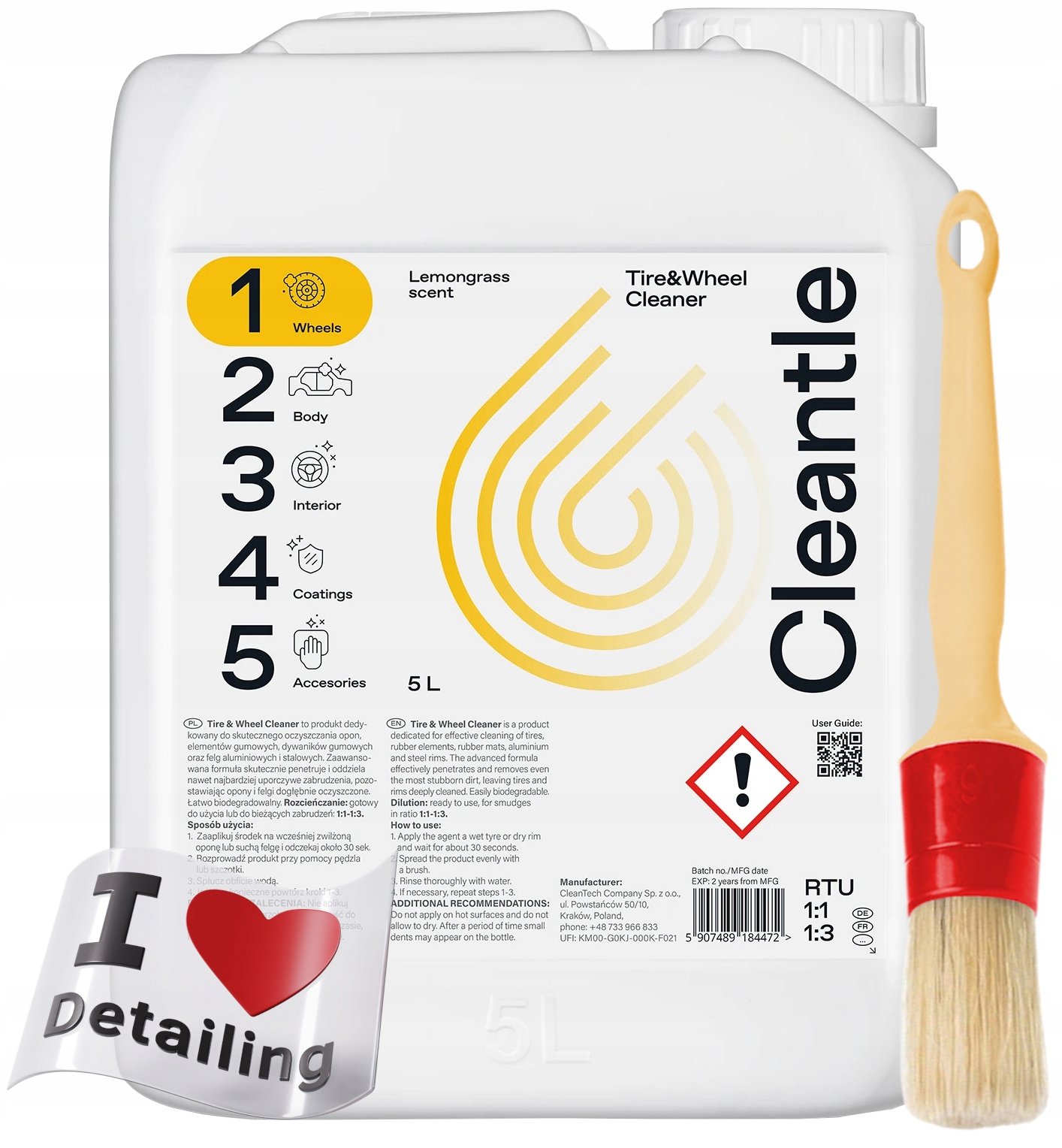 

Cleantle Tire Wheel Do Czyszczenia Felg Opon 5L