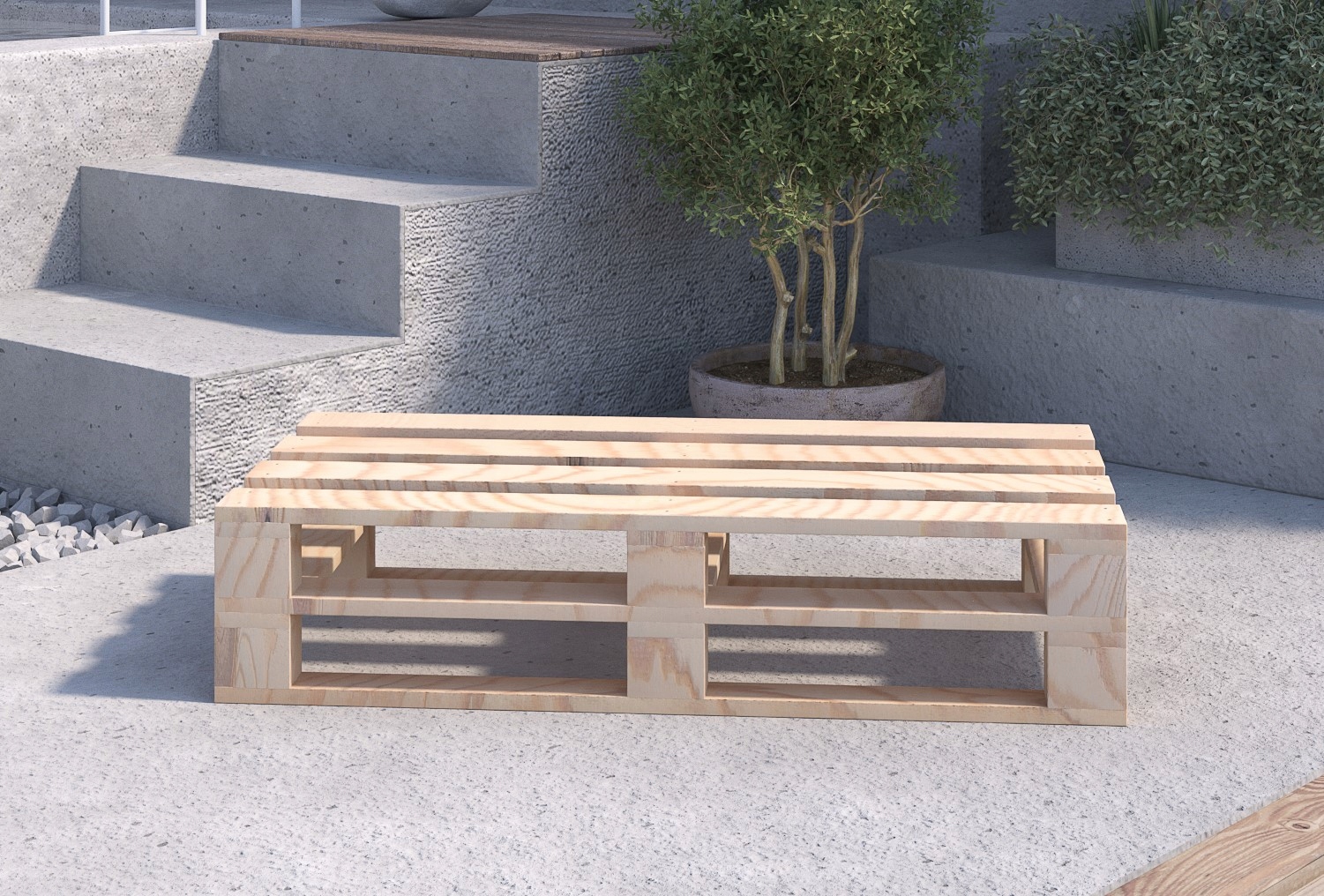 Nábytek z palet 120/60 cm taburet na dřevěný nábytek (Mpe-P-12/6N)