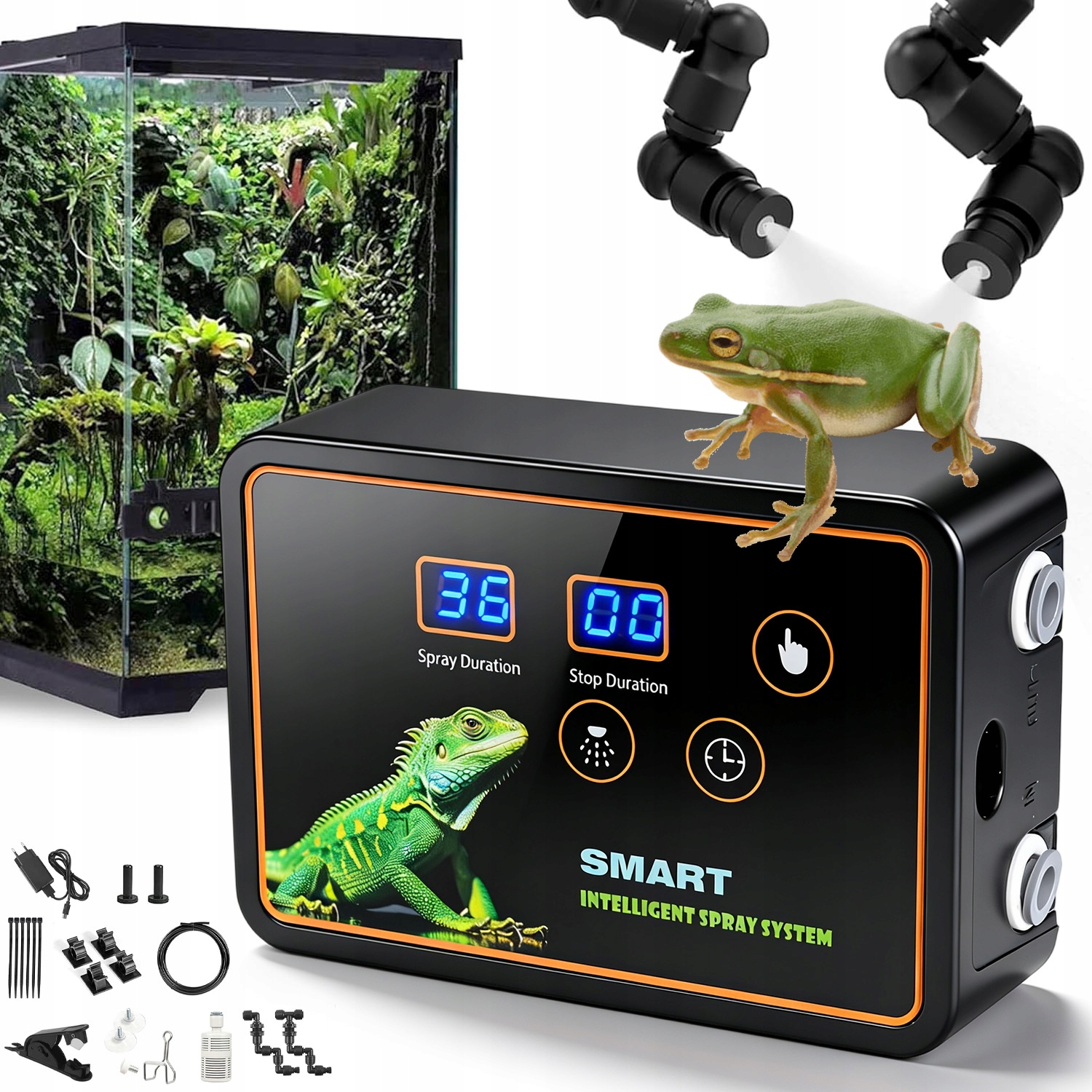 Zraszacz Nawilżacz Do Terrarium Dla Gadów Płazów Z Timer I Regulowana Dysza