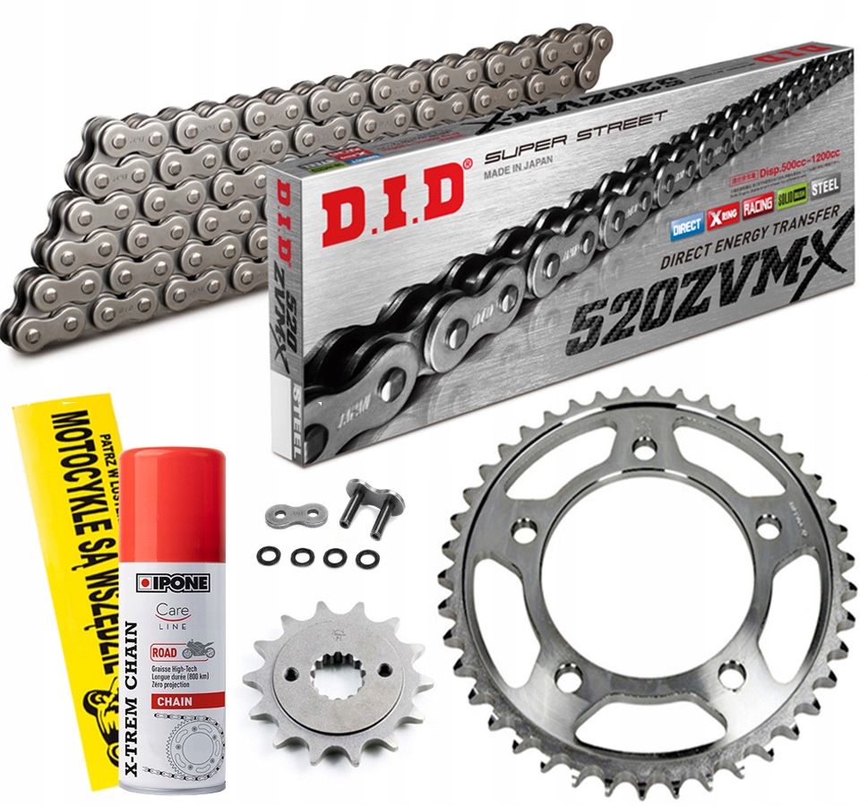 ZESTAW NAPĘDOWY DID ZVMX KAWASAKI NINJA 250R 08-12