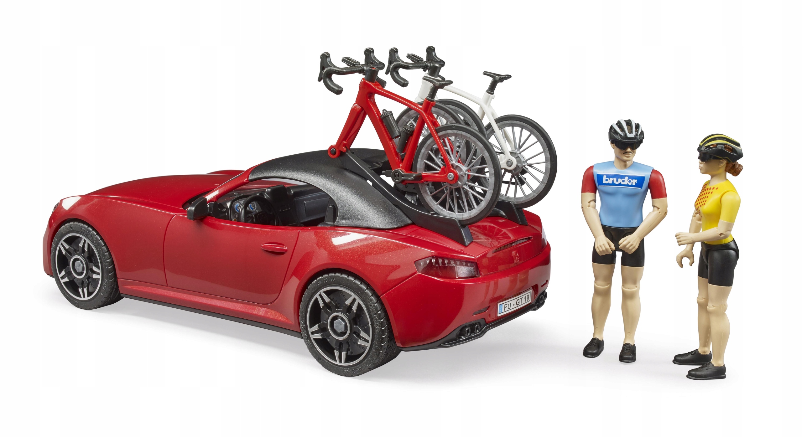 Bruder 03485 Auto Roadster z figurką i rowerem Wiek dziecka 2 lata +