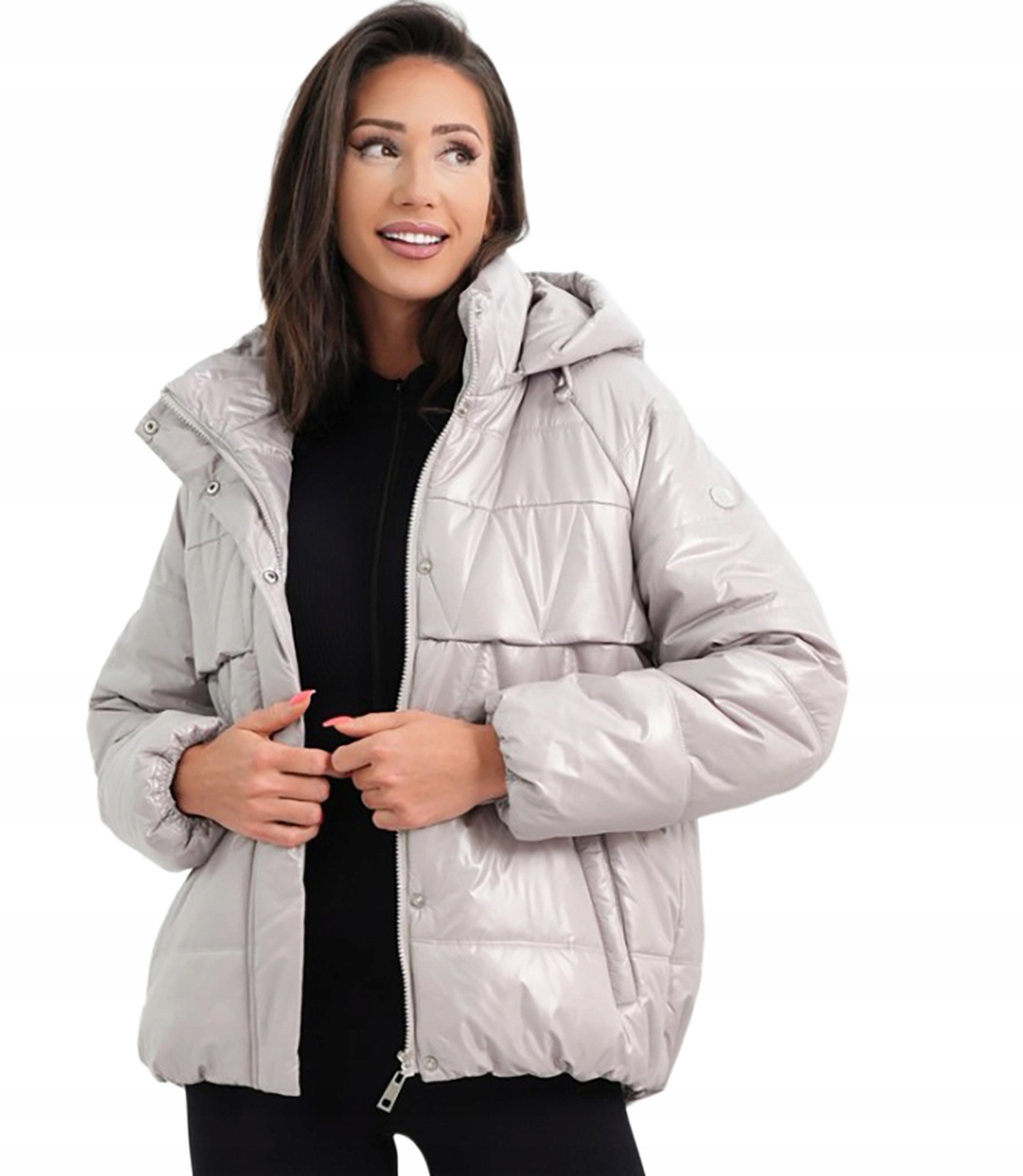 Dámská zateplená bunda bomber s prošíváním Jagna 42