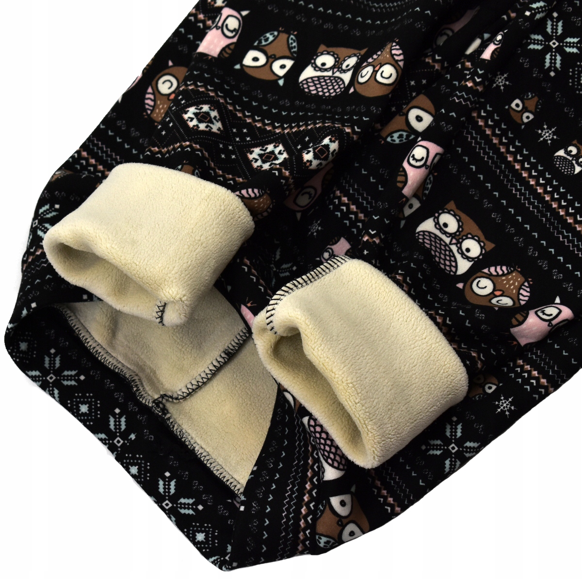 MIEGO Czarne Legginsy Ocieplane Polarem THERMO Sowy - 122/128 Marka Inna marka