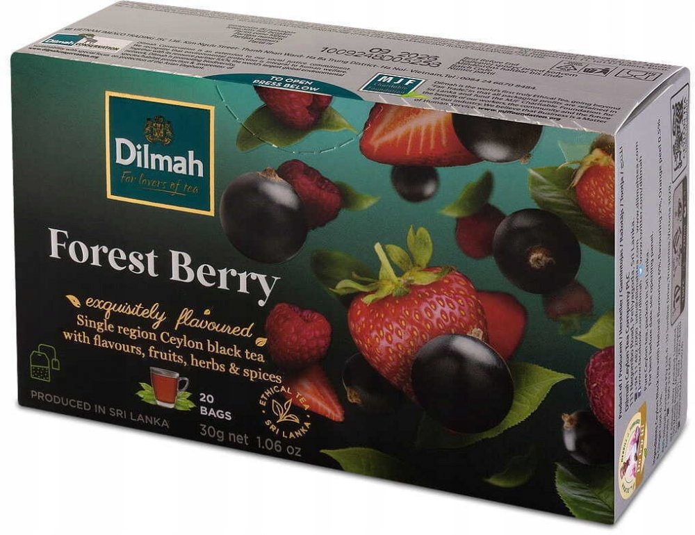 Herbata czarna w torebkach Dilmah Forest Berry owoce leśne 20szt x10