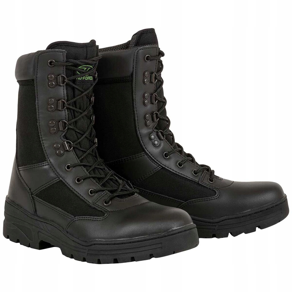 Vojenské taktické kožené vysoké boty Highlander Forces Alpha Black 43
