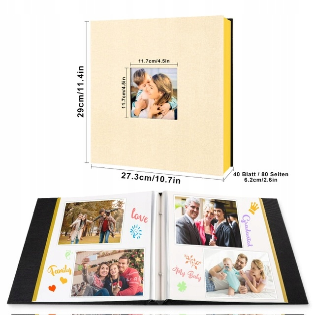 Samoprzylepny album fotograficzny album na zdjęcia 80 stron