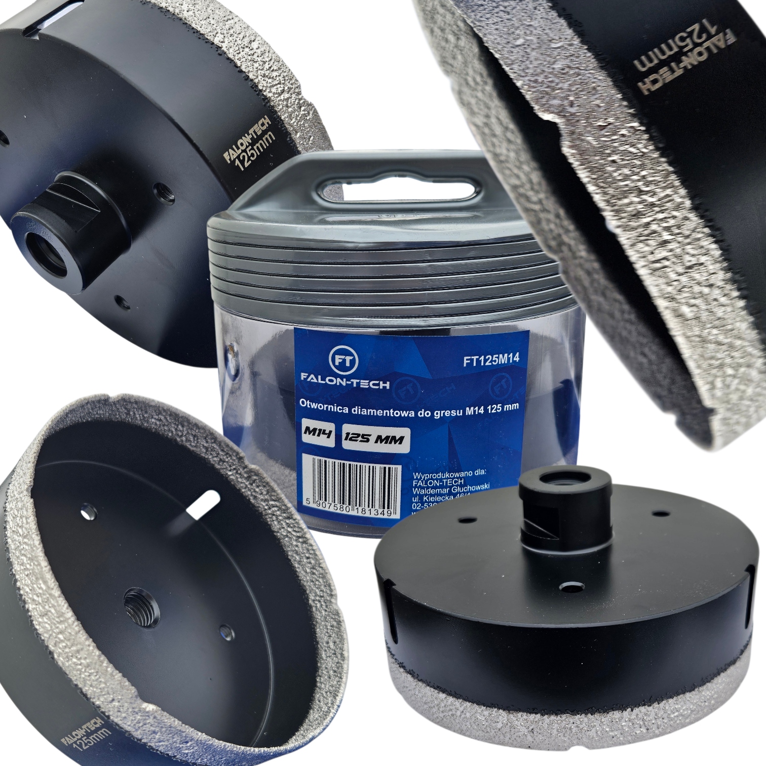 Otwornica Koronka Wiertło Diamentowe Do Gresu Ceramiki Beton 125mm GwintM14