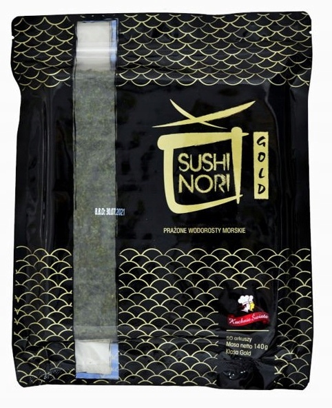 

Glony do Sushi Nori Gold Wodorosty 50 arkuszy