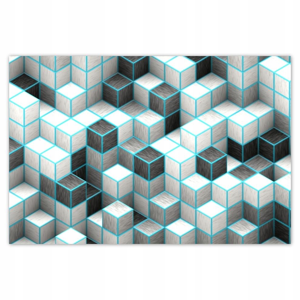 

Plakat 93x62 Sześciany z turkusem