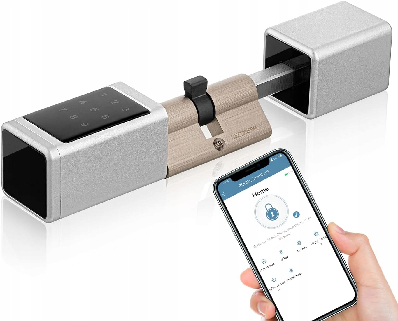 Cylindrický Zámek Wifi Smart Kód Čip Elektronický Smartphone Sorex