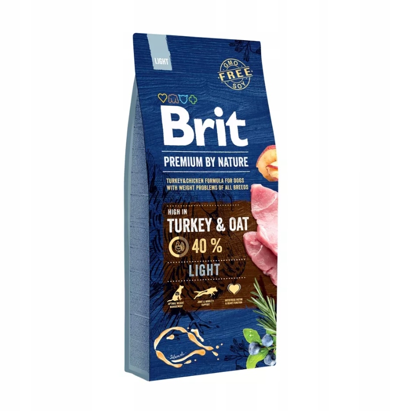 Brit Premium by Nature suché Krmivo Krůta krůtou a ovesem pro psy s nadváhou 15 kg