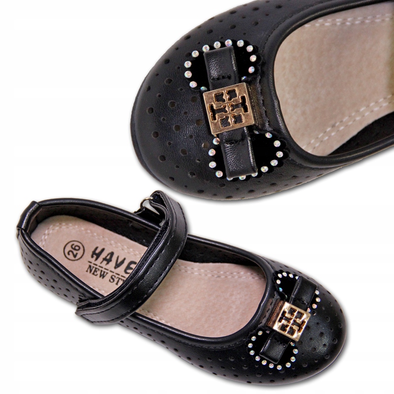 Ażurowe balerinki pantofelki wizytowe r.22/13cm