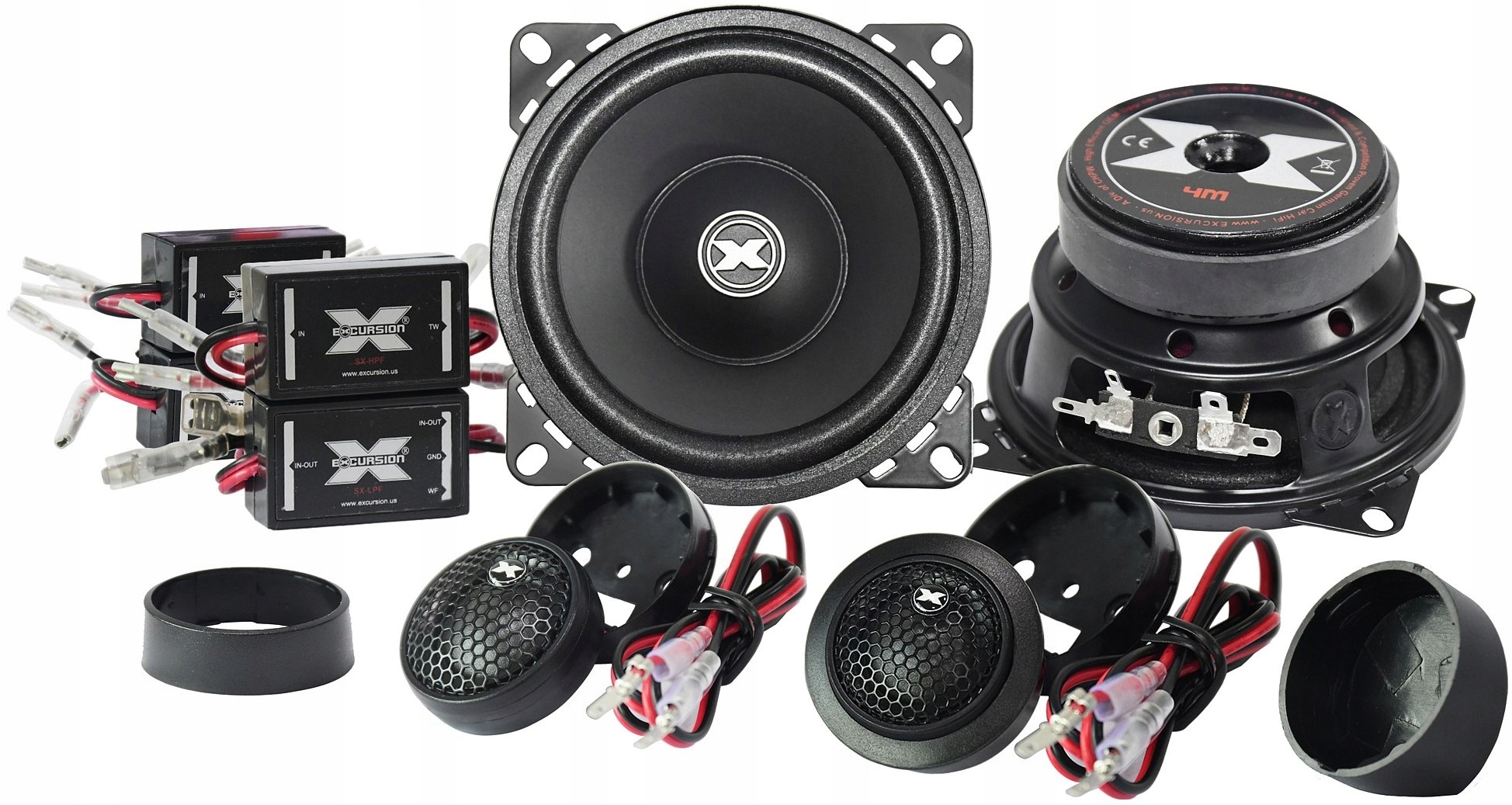 Excursion SX-4C Reproduktory do auta 100 mm 10 cm 2x50 W Systém Car Audio