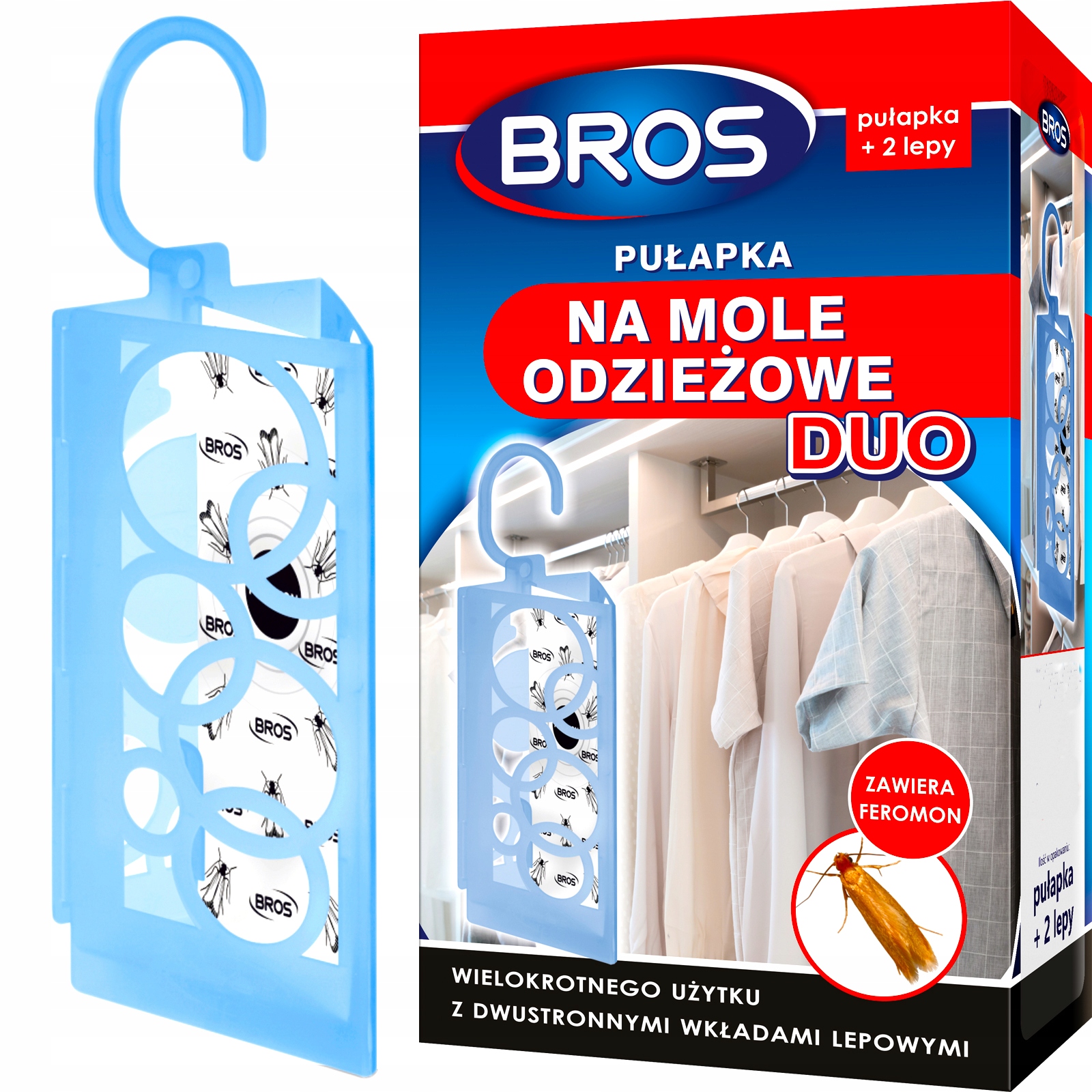 

Bros Pułapka Lep Na Mole Odzieżowe Duo 2 Wkłady