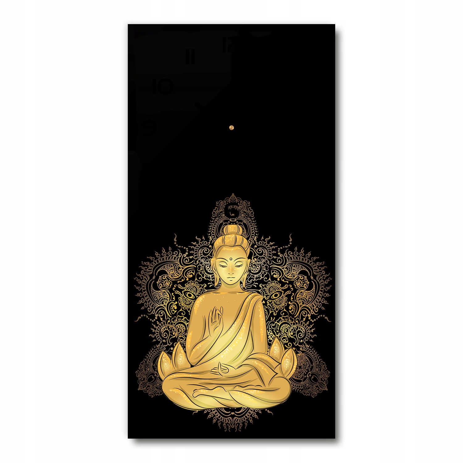 

Zegar ścienny cichy Budda i mandala 30x60 pionowy