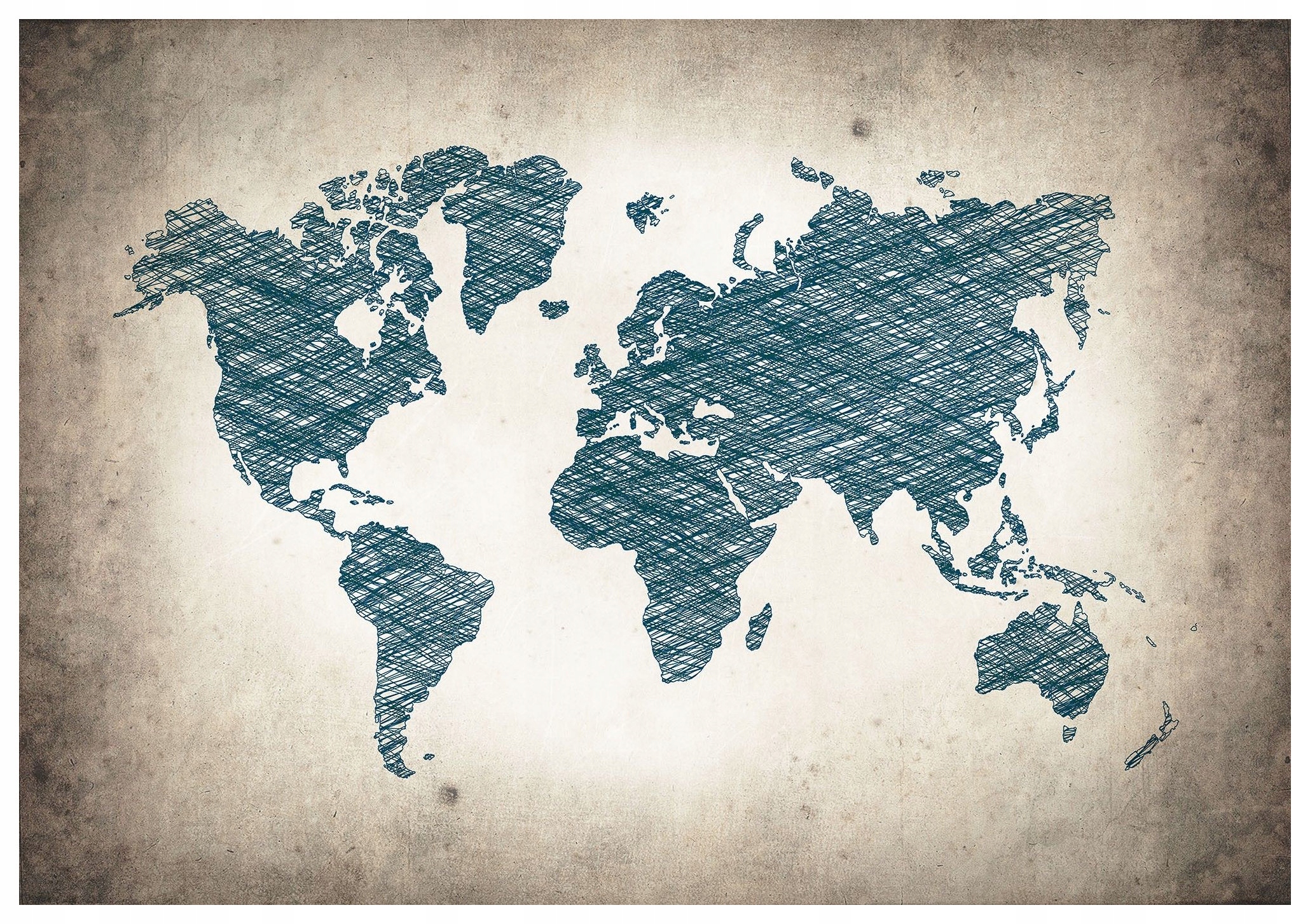Fototapeta Mapa světa Obrysy odstíny modrozelené béžová 416x290 lepidlo