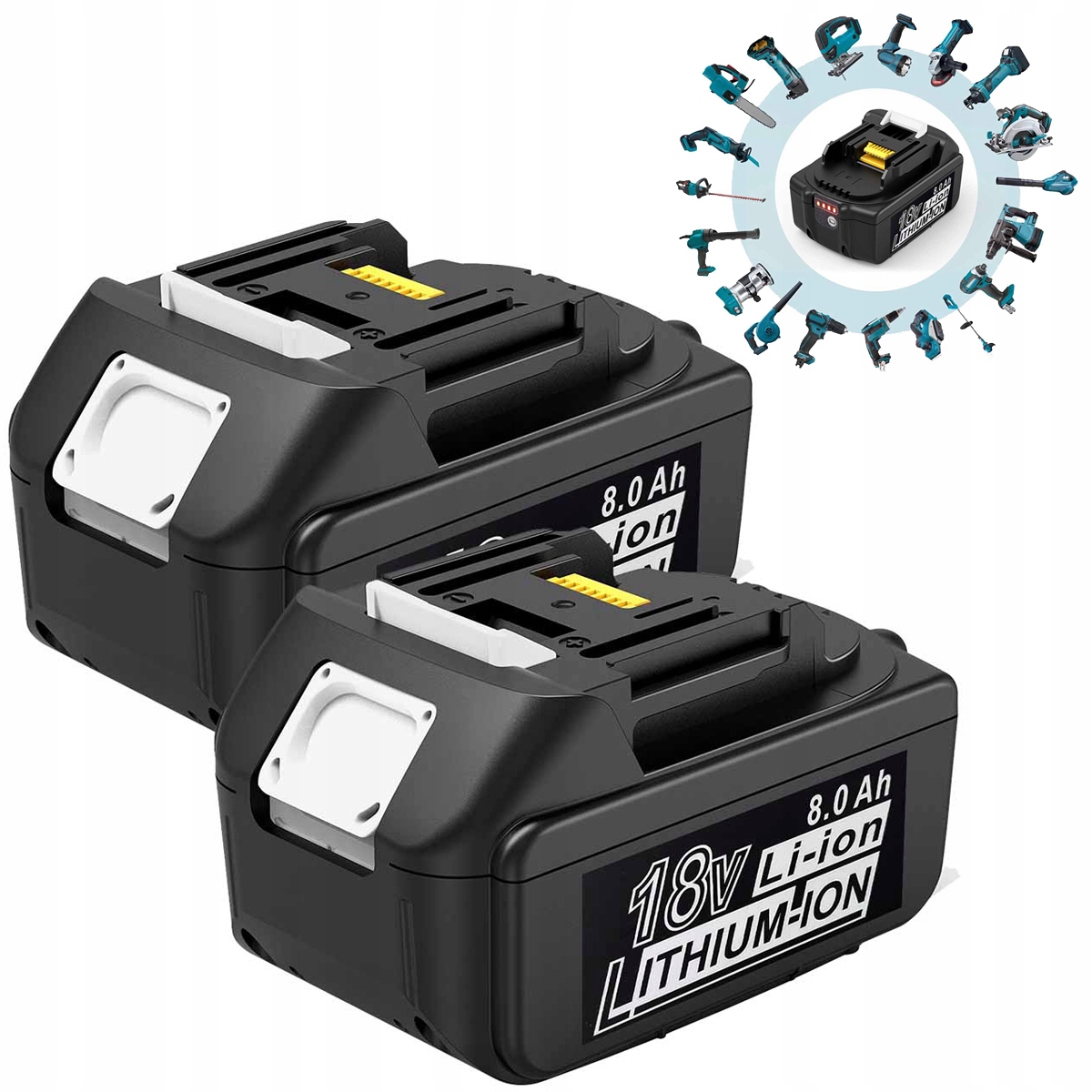 Bateria Do Makita Zamiennik 8AH 18V BL1860B BL1850B BL1830 BL1860 2SZT