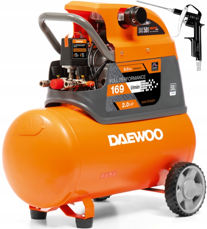 DAEWOO SPRĘŻARKA KOMPRESOR OLEJOWY 50L 2KW + NEO
