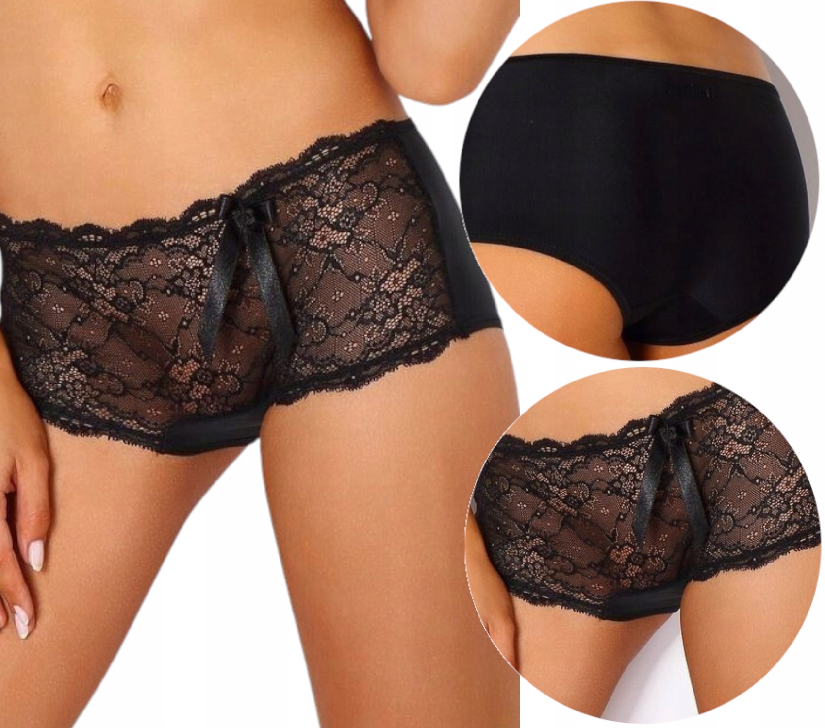 

Pari Vesta Szorty z koronką i kokardką *s* czarne