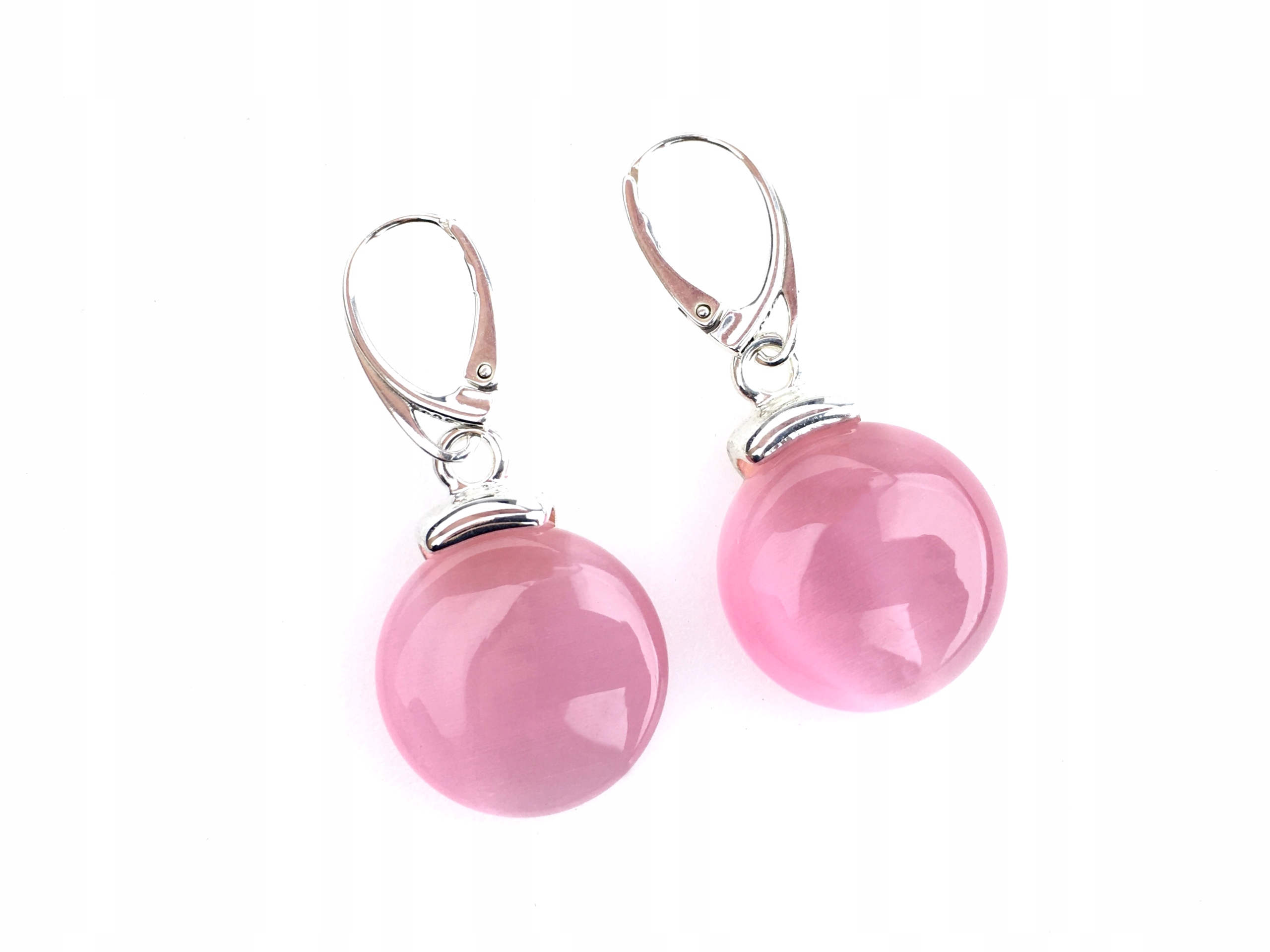 

kolczyki wiszące kamień uleksyt różowy bigle pr925