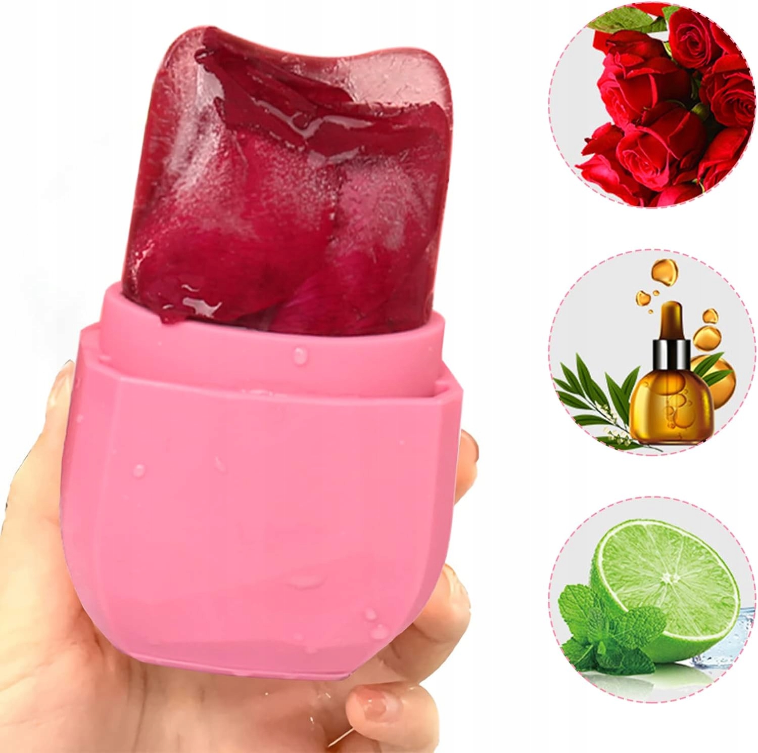 LODOWY MASAŻER WAŁEK DO MASAŻU TWARZY LIFTINGUJĄCY CHŁODZĄCY RÓŻOWY Marka inna marka