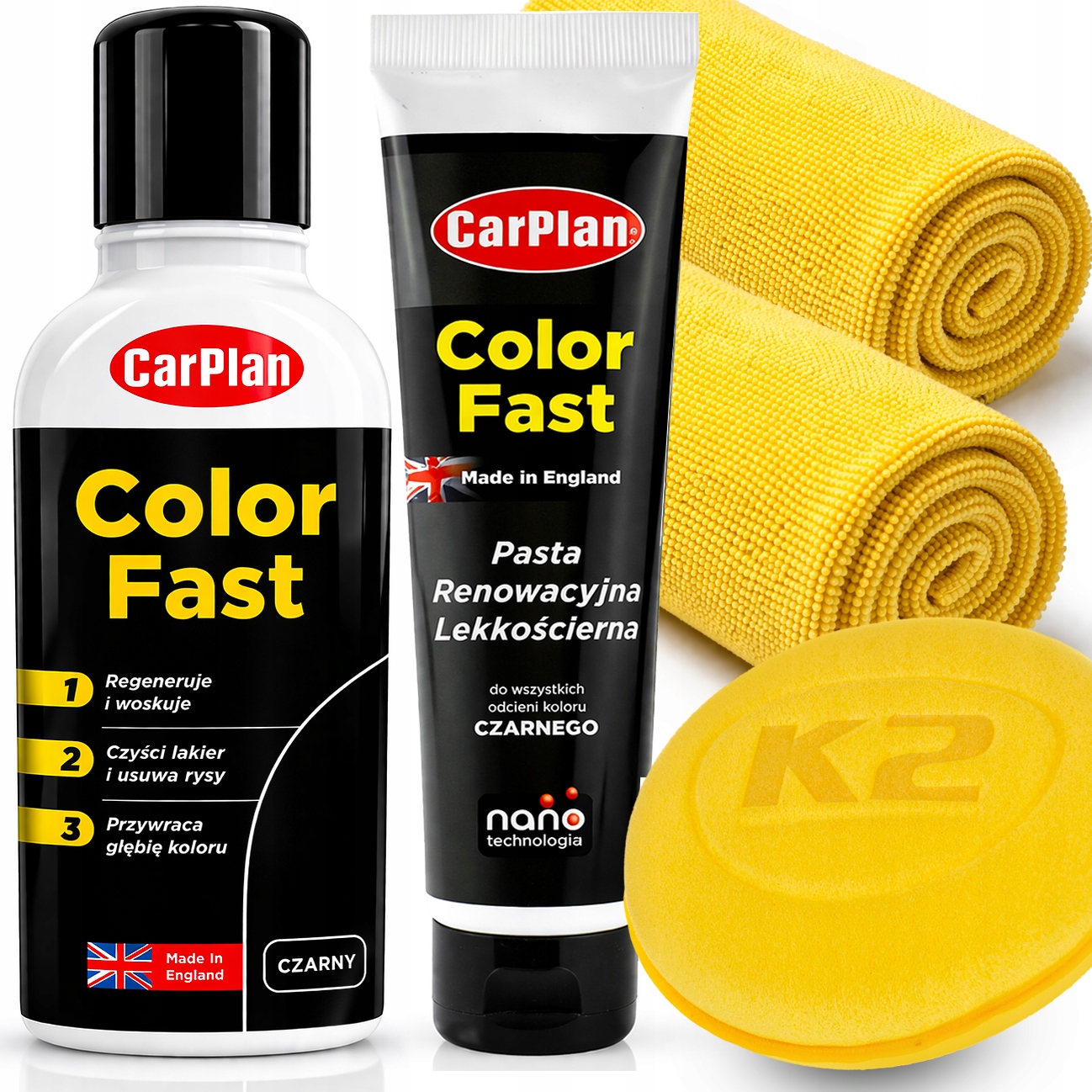 CarPlan Pasta Renowacyjna Wosk Koloryzujący Do Czarnego Lakieru Usuwa Rysy