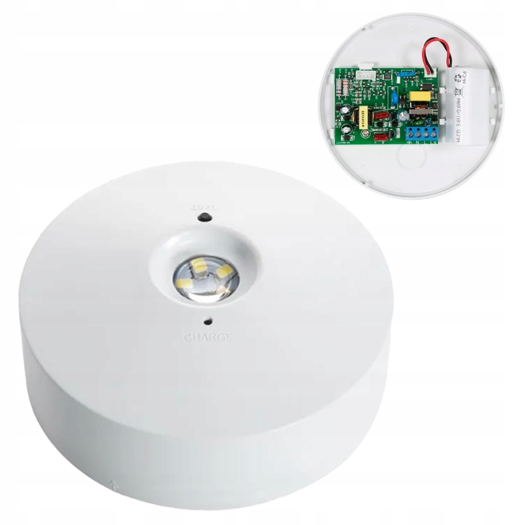 OPRAWA SUFITOWA LED LAMPA AWARYJNA NATYNKOWA 2.5W 6000K BIAŁA ZIMNA BARWA