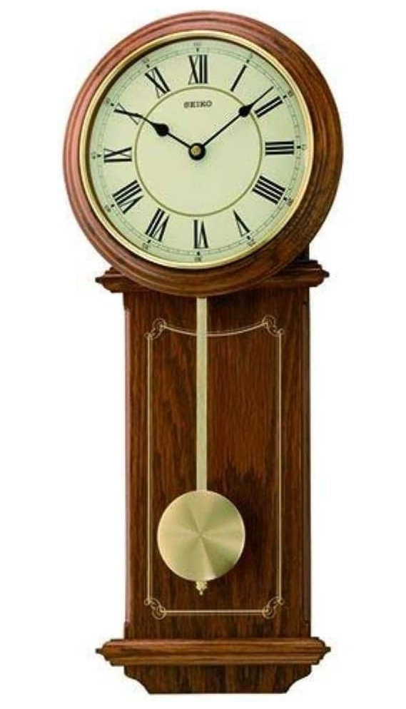 Čitateľné Klasické Drevené Japonské Hodiny S Kyvadlom Seiko QXC213B 21x51