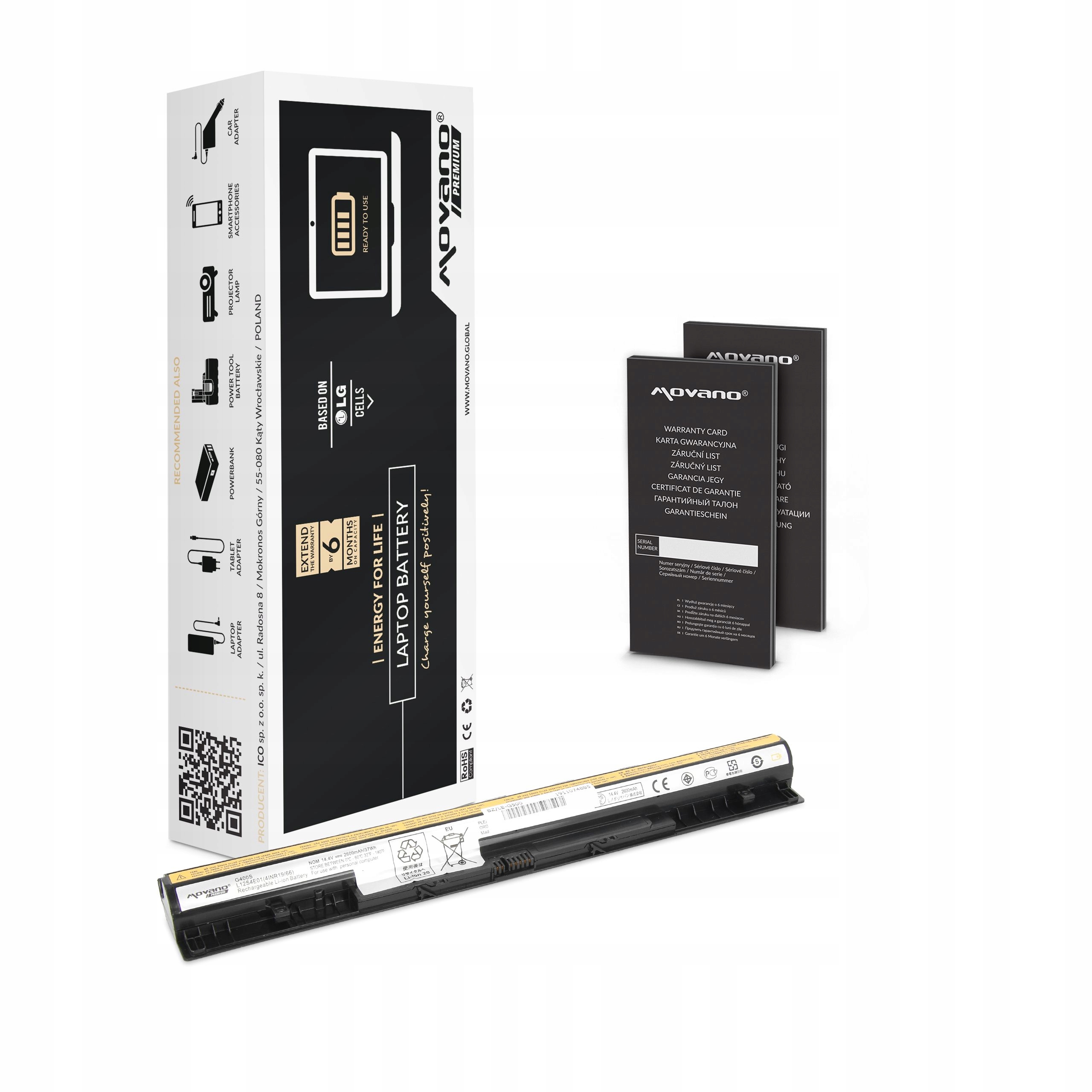 

Bateria Movano do Lenovo IdeaPad G500s G510, Z710