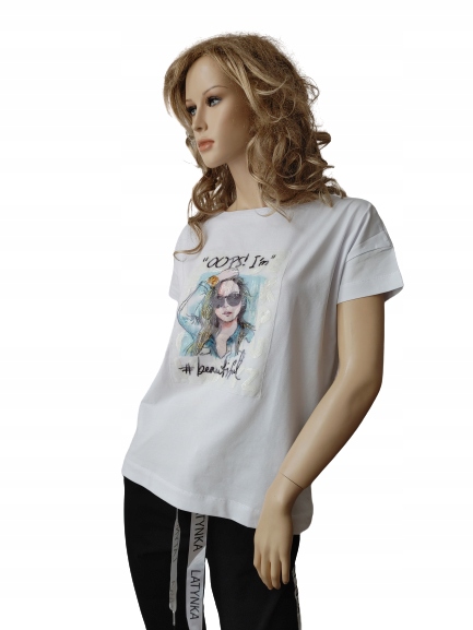 

Luźna Bluzka Latynka t-shirt miła bawełna kolory