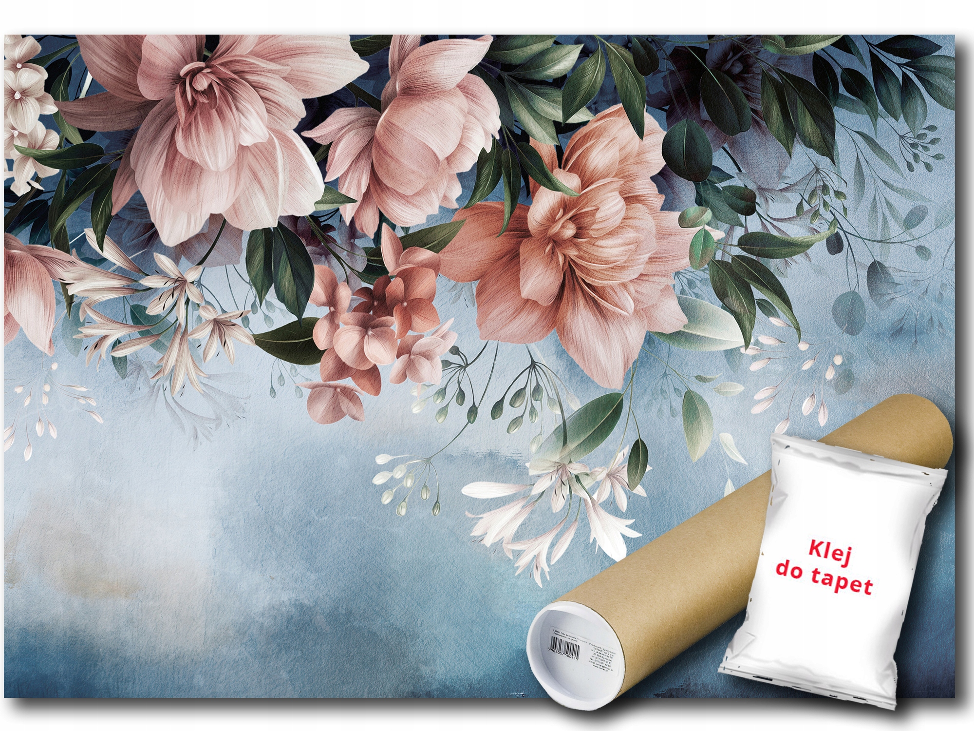 Vinylová Fototapeta Pastelové Květiny Listy Grafika 416x290