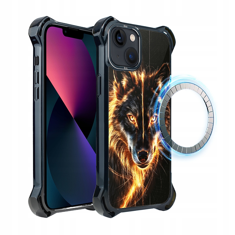 Pouzdro pro iPhone 13 Ibizu DropGuard Ultra s MagSafe, Ohnivý vlk