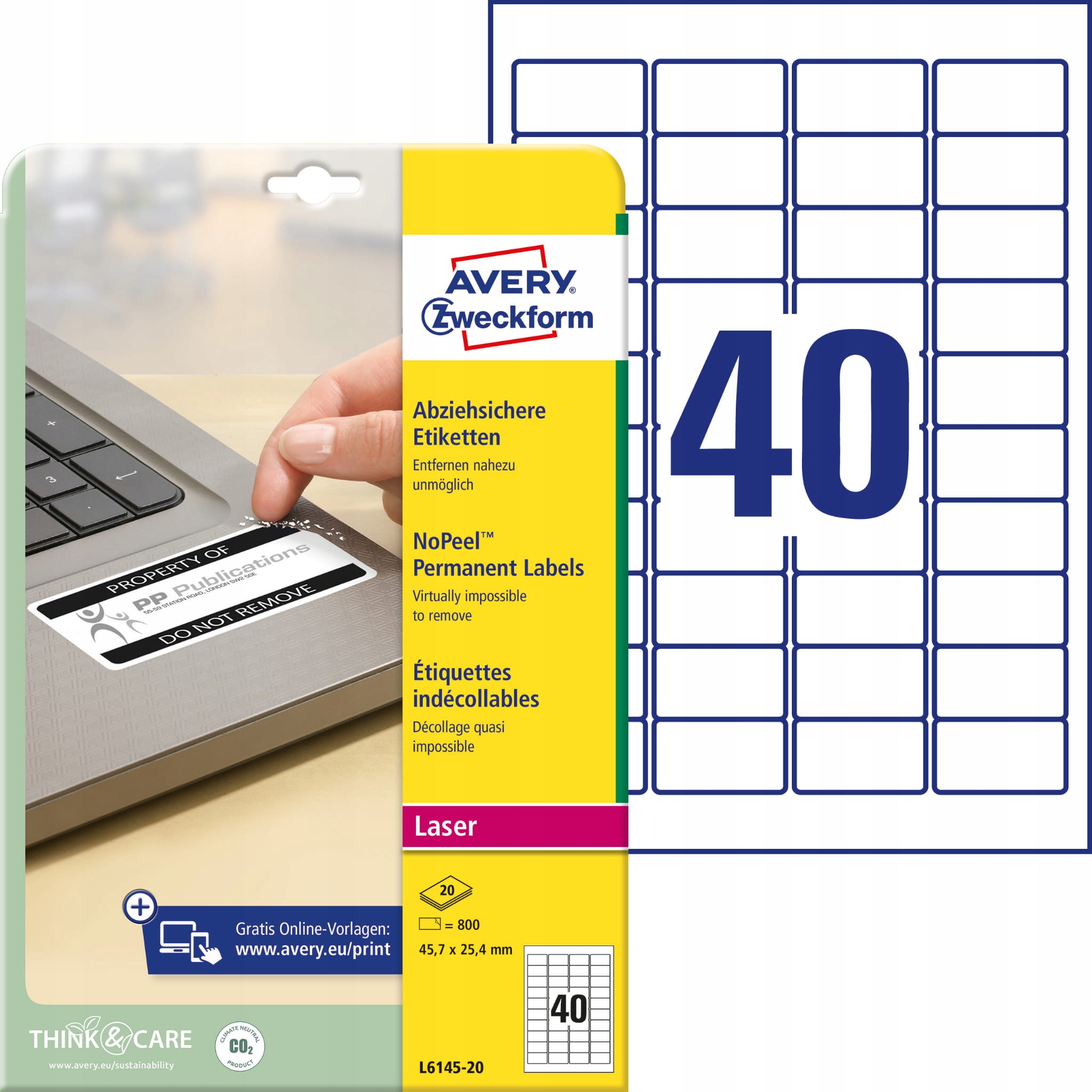 

Etykiety Nopeel Avery 45,7x25,4 Mm L6145-20 Białe