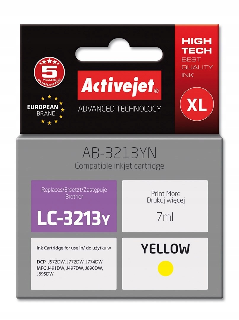 Activejet AB-3213YN Tusz (zamiennik Brother LC3213Y Supreme 7 ml żółty)