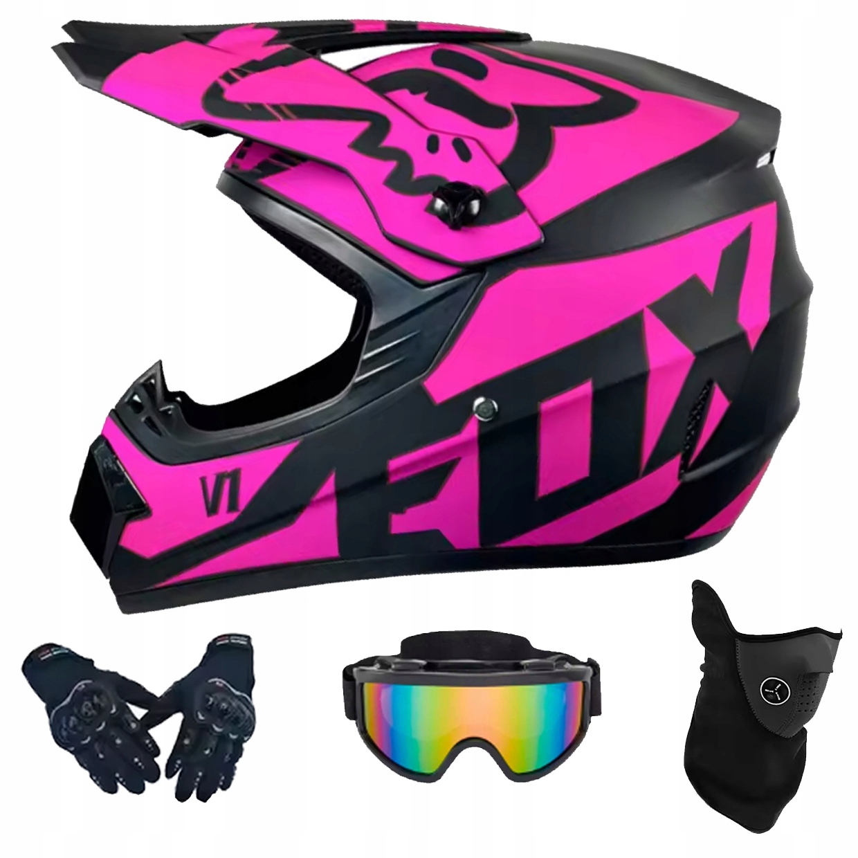 Helma Na Elektrickou Koloběžku Cross Enduro Quad Bmx Helma Brýle Rukavice M